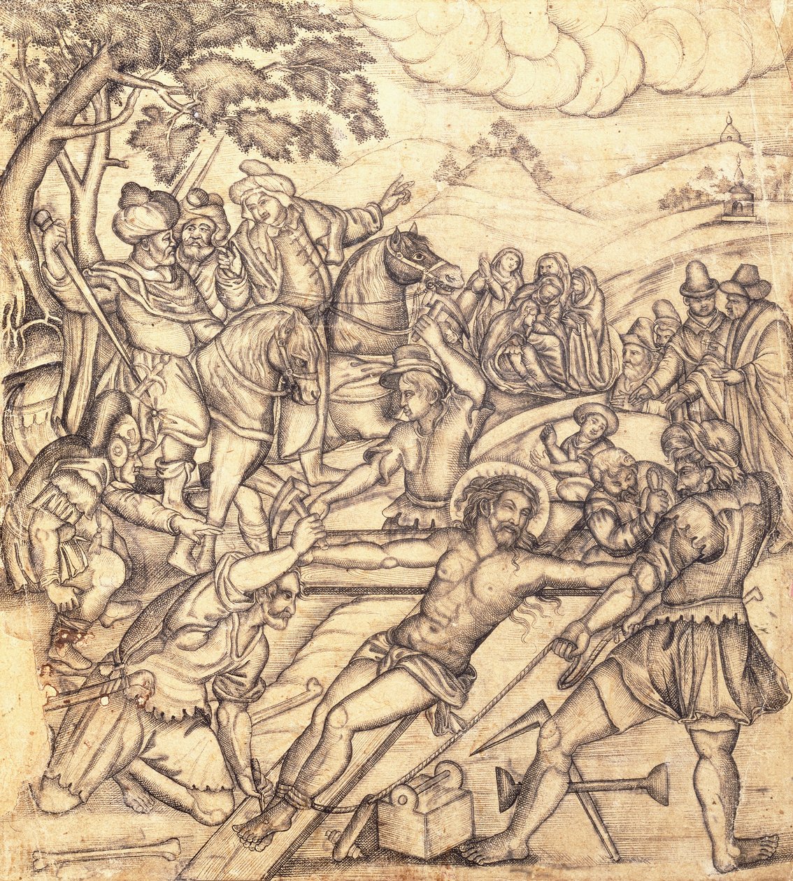 Ukřižování, kolem roku 1650 od Mughal School