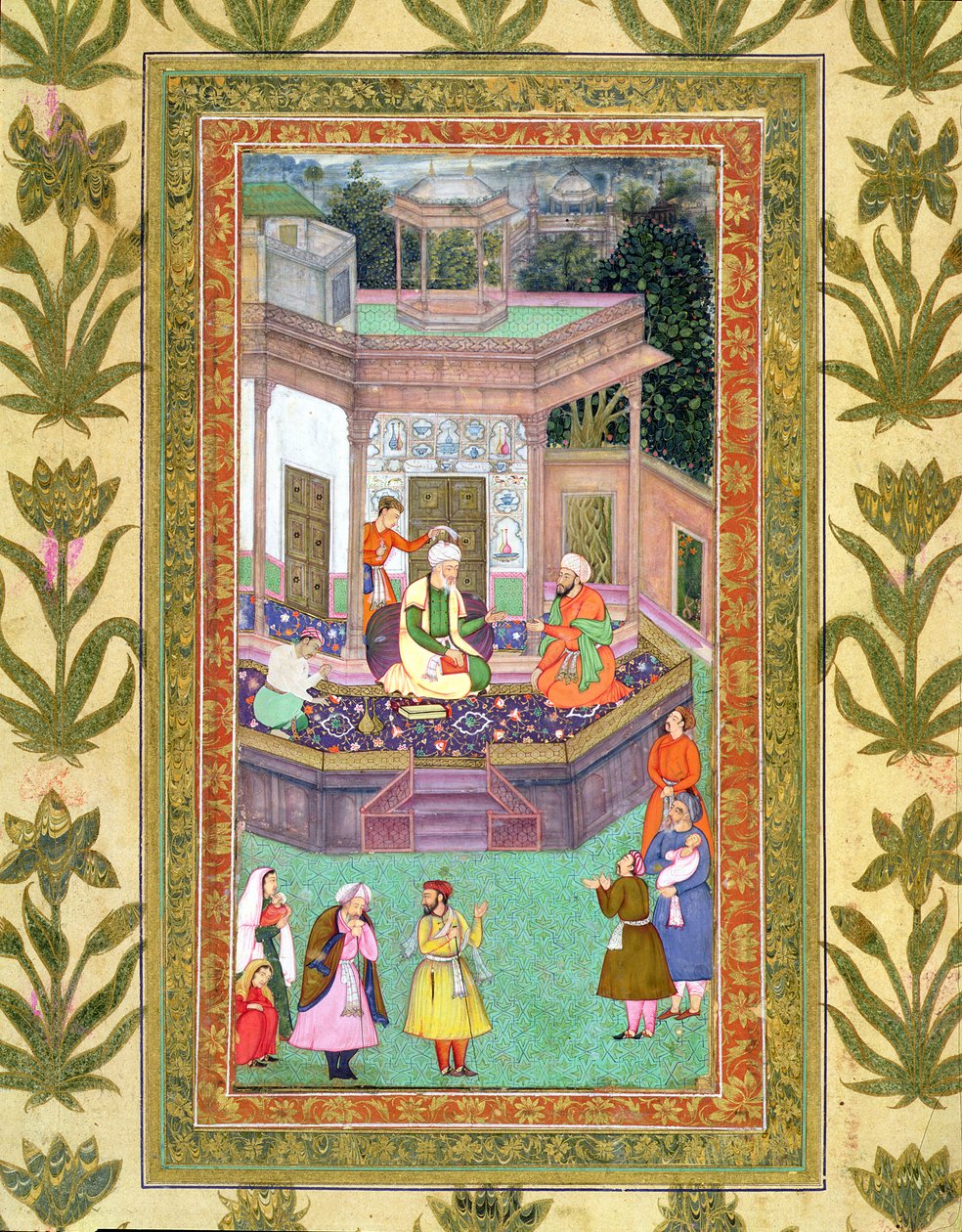 Qazi, z malého alba Clive (neprůhledné wc na papíře) od Mughal School