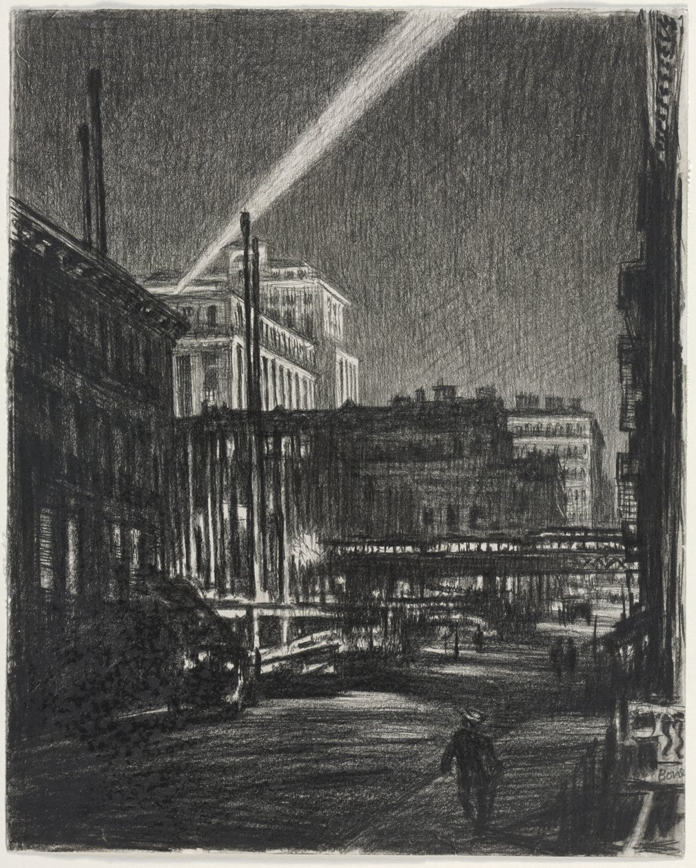 New York Night (recto) od Muirhead Bone