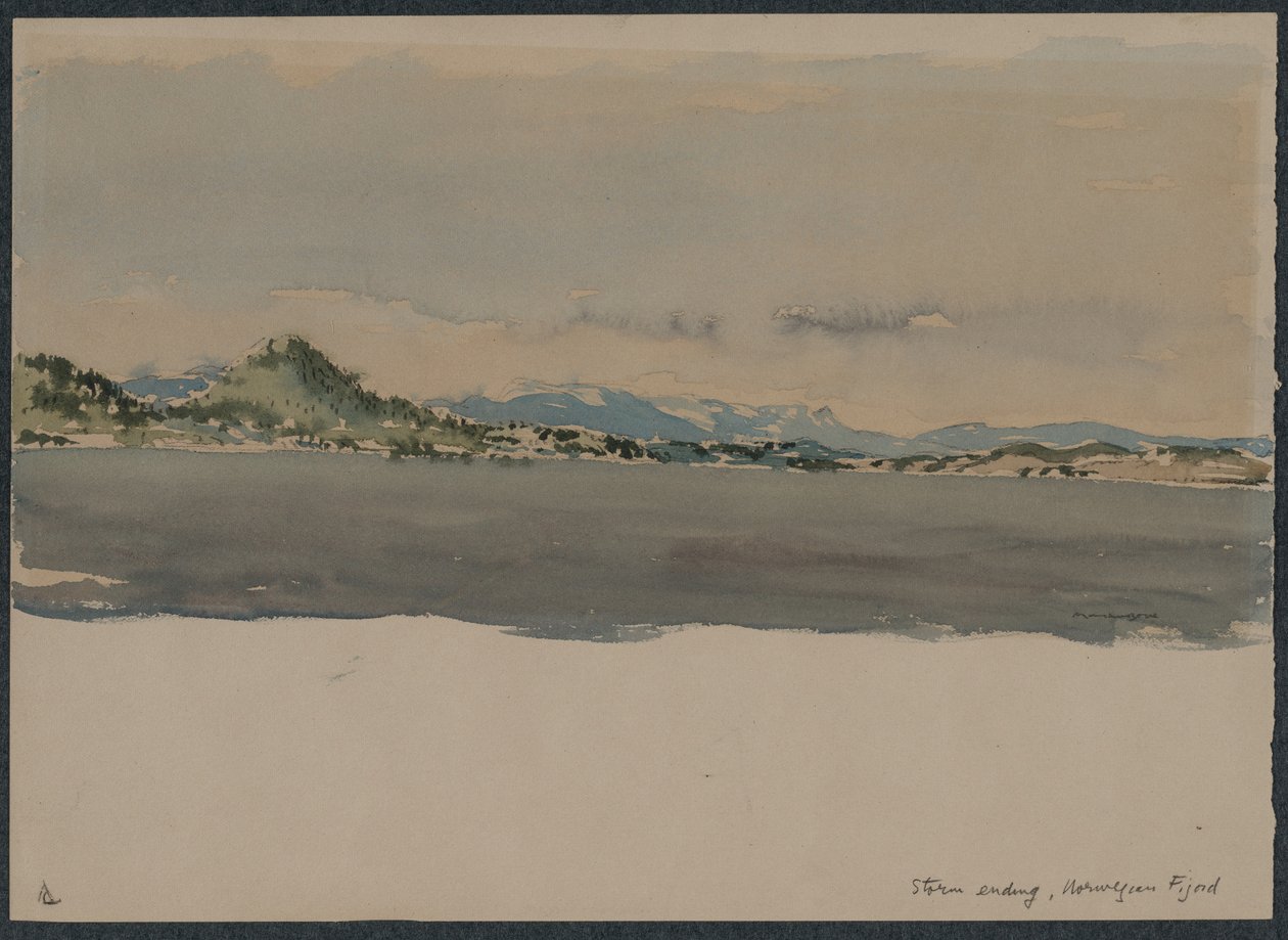 Konec bouře, norský Fijord od Muirhead Bone