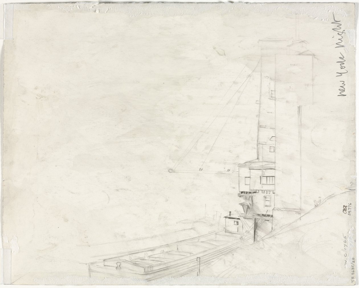 Studie pro New York Night (verso) od Muirhead Bone