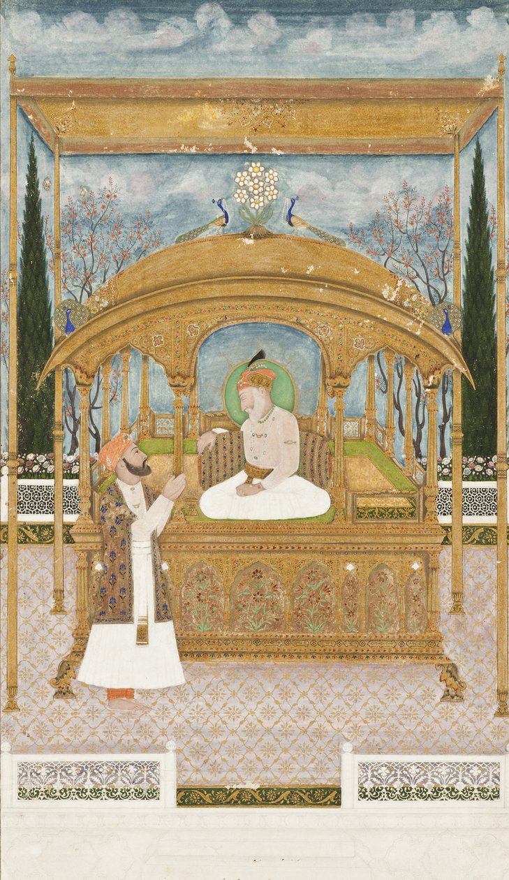 Císař Shah Alam II na pavím trůnu, 1801 od Musawir Khairullah