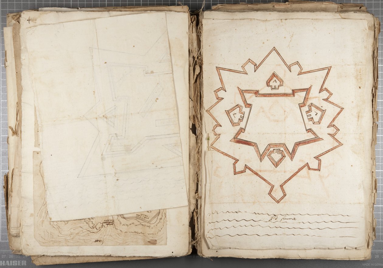 Portfolio kreseb Mutia Oddiho z Urbina a dalších - Po Fume, kolem 1635-40 (pero a inkoust na papíře ve vázaném svazku) od Muzio Oddi