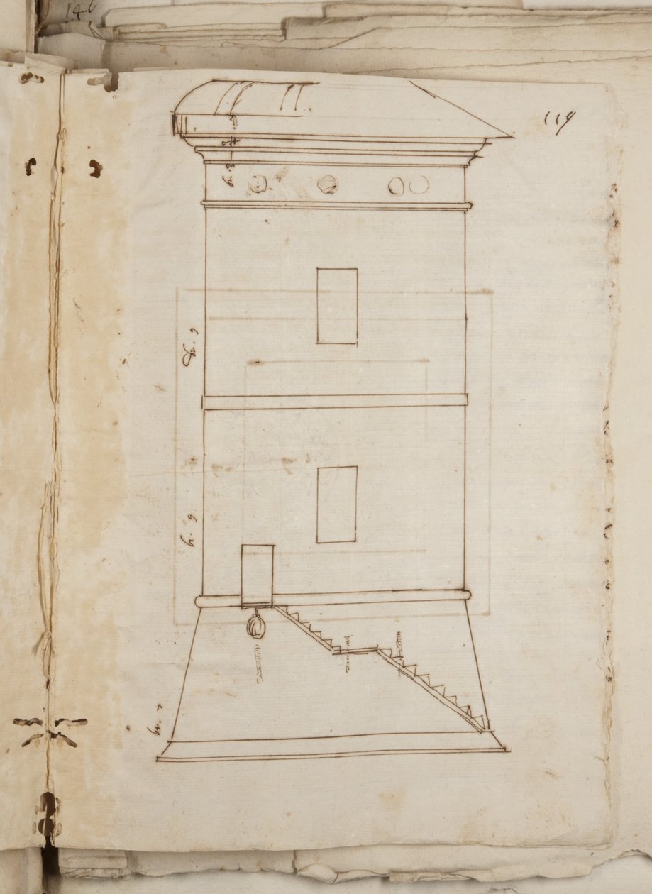 Portfolio kreseb Mutia Oddiho z Urbina a dalších, p119, c.1635-40 (pero a inkoust na papíře ve vázaném svazku) od Muzio Oddi
