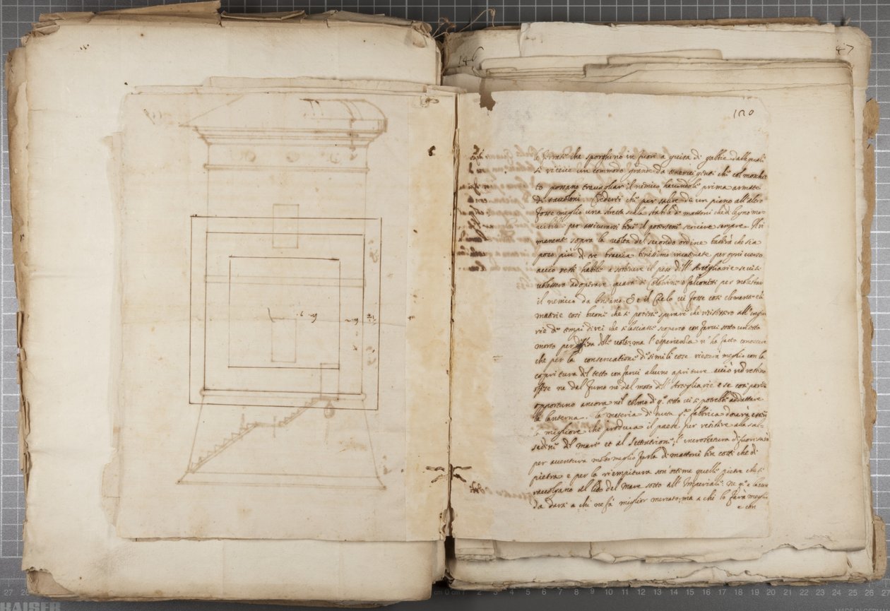 Portfolio kreseb Mutio Oddi z Urbina a dalších, p120, c.1635-40 (pero a inkoust na papíře ve vázaném svazku) od Muzio Oddi