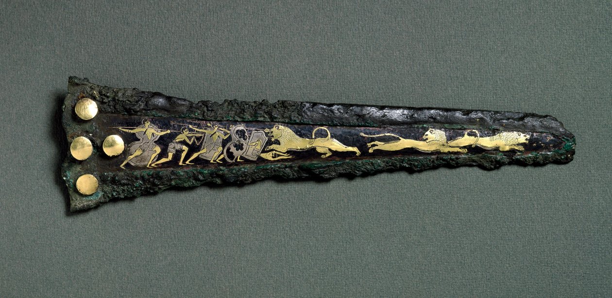 Dýka (bronz, zlato a stříbro) od Mycenaean
