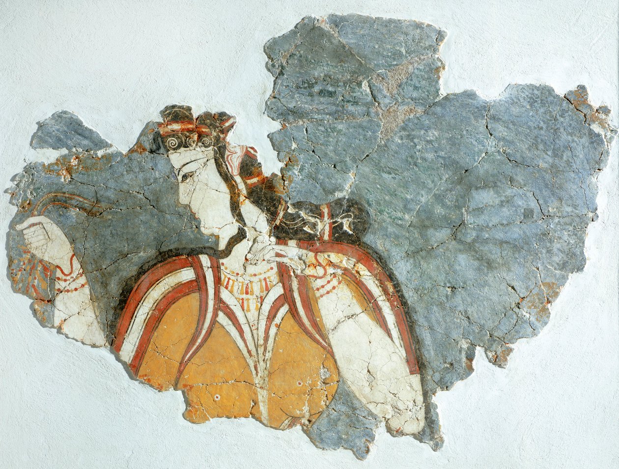 Lady of Court, freska z Mycenae Palace, Řecko, Mykénská civilizace od Mycenaean