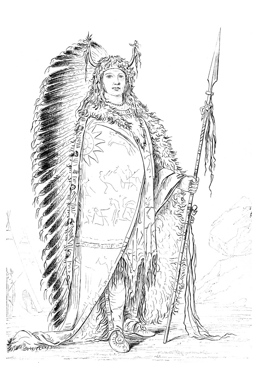 Black Rock, náčelník kmene New-saw-wee-gee, 1841. od Myers and Co