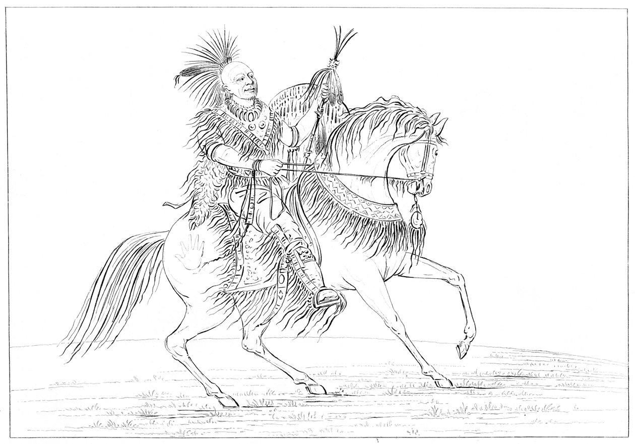 Keokuk na koni, Rock Island, Upper Mississippi, 1841. od Myers and Co