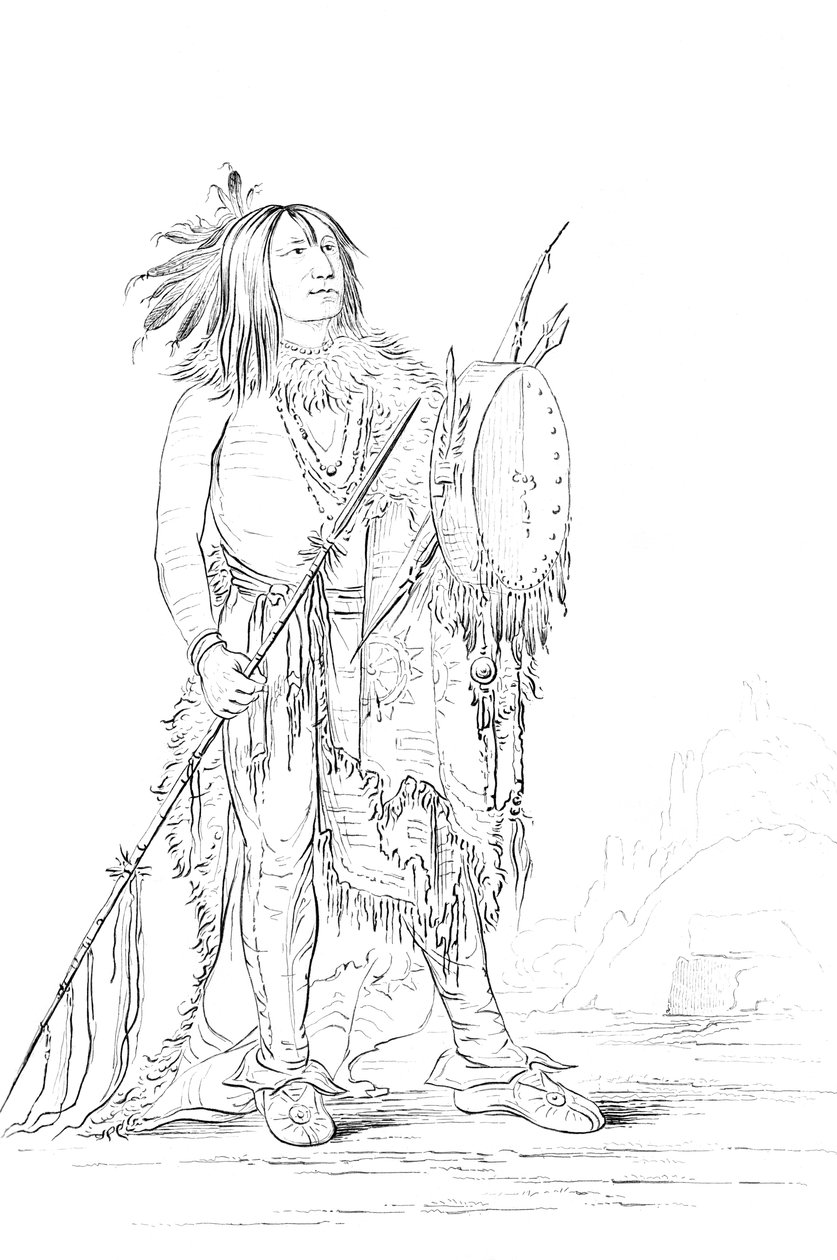 Portrét bílého buvola, indiánského muže, 1841. od Myers and Co