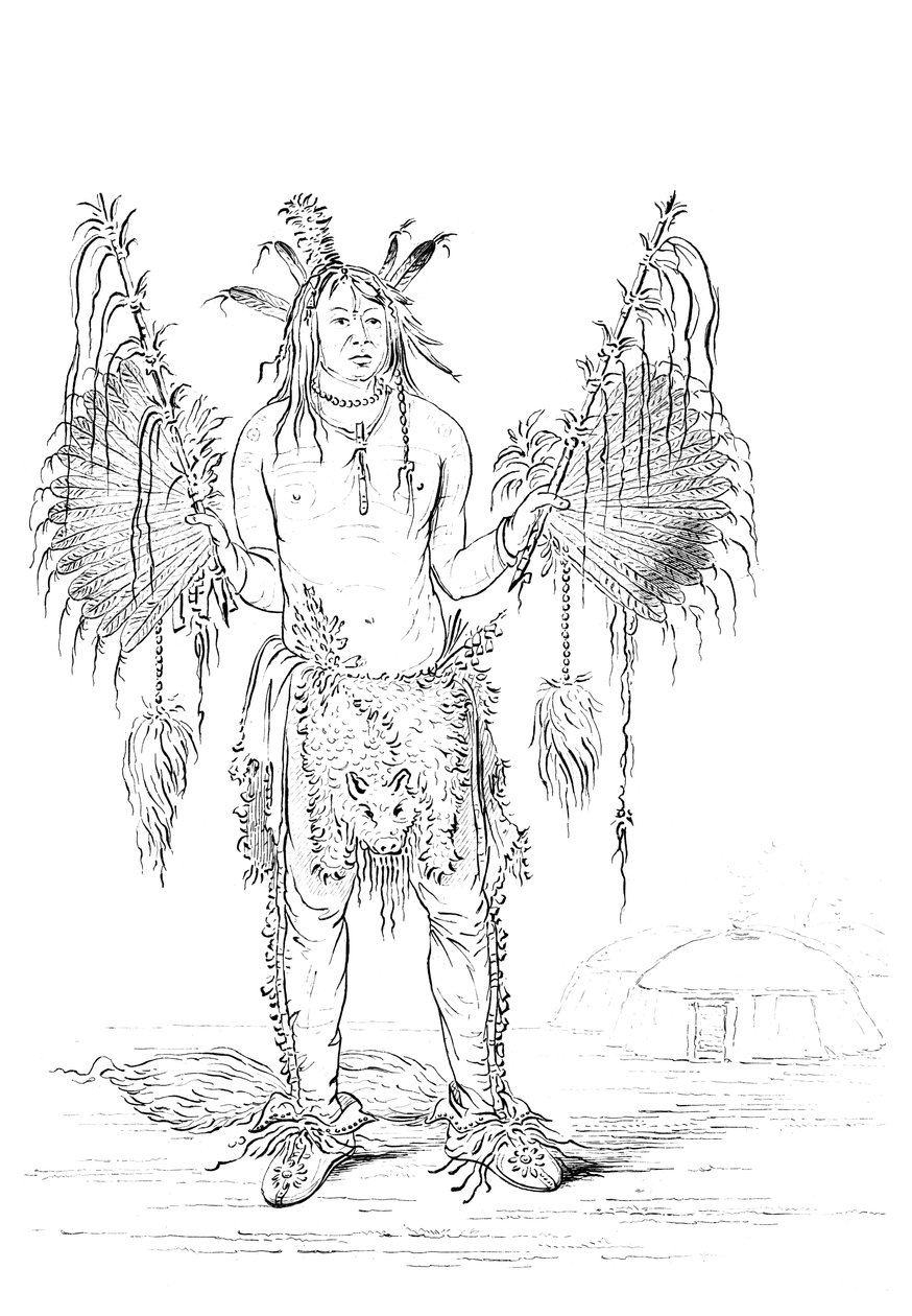 Portrét indiánského muže, 1841. od Myers and Co