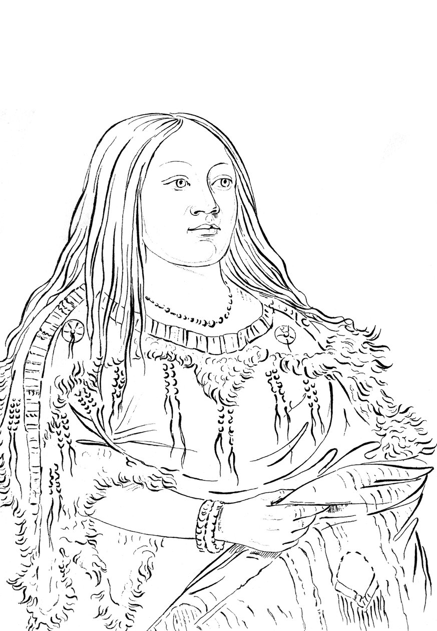 Portrét indiánské ženy, 1841. od Myers and Co