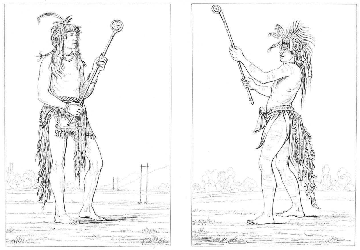 Siouxští hráči míče, 1841. od Myers and Co