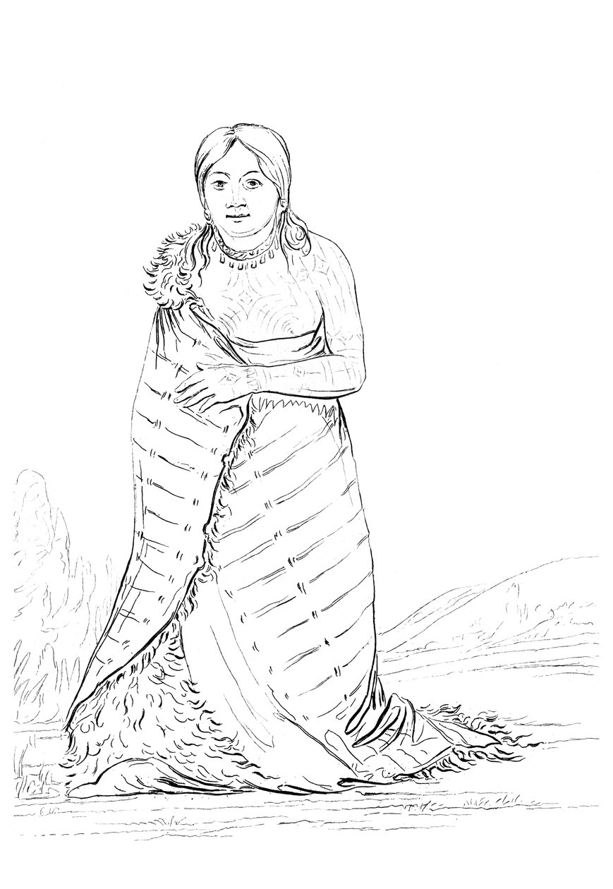 Čistá fontána, manželka náčelníka kmene Ponca, 1841. od Myers and Co