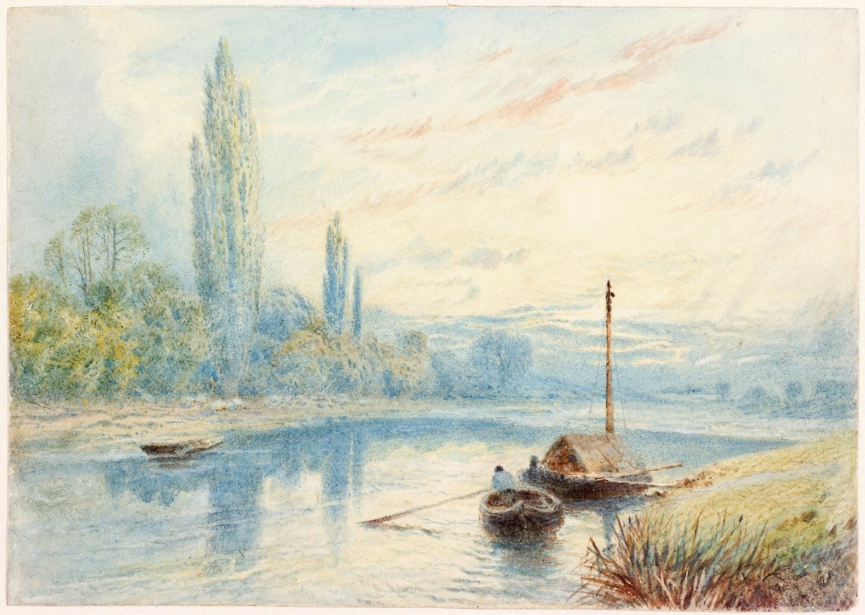 River Scene (barva karoserie a wc na papíře) od Myles Birket Foster