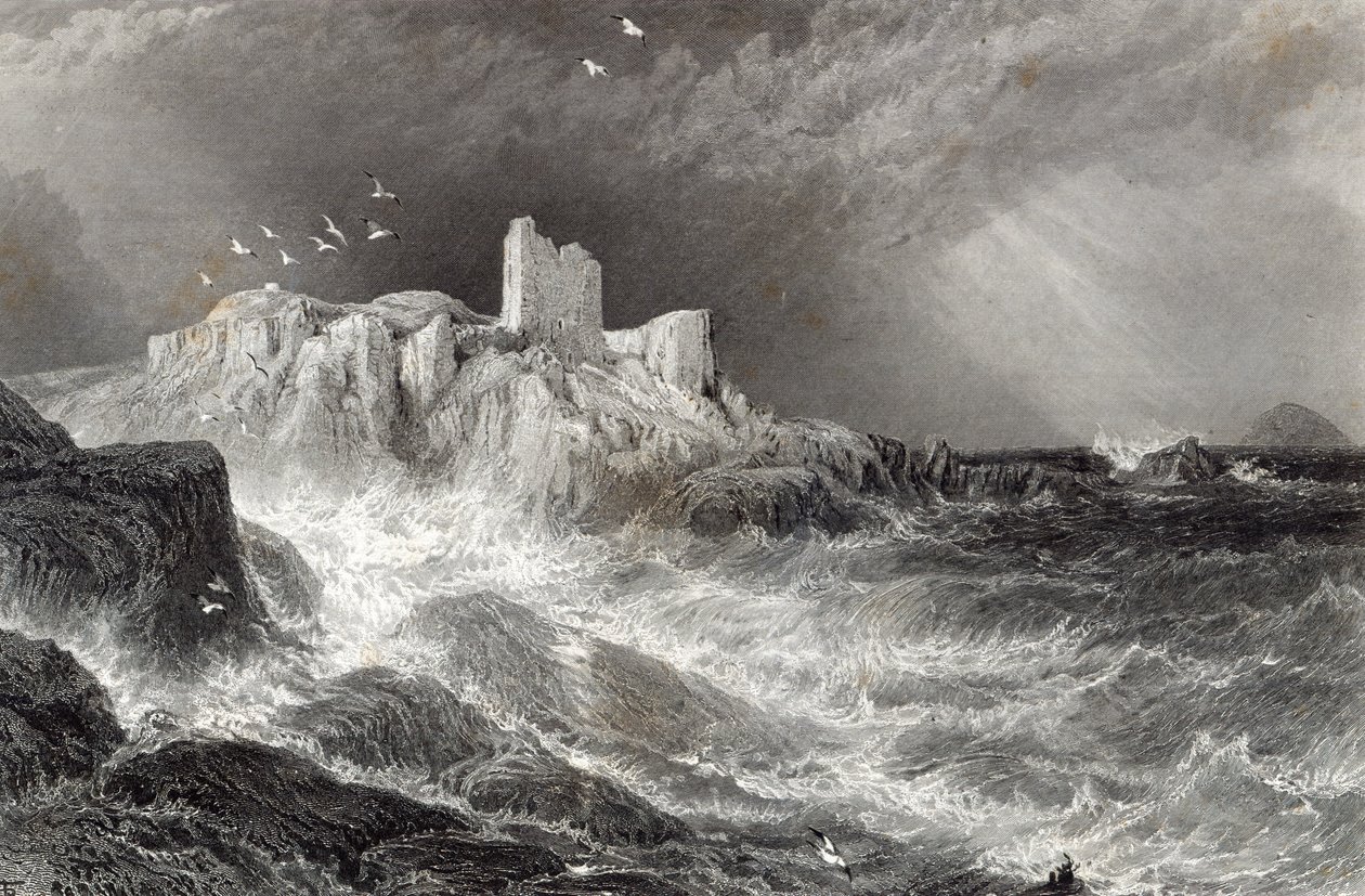 Turnbury Castle, ryl S. Bradshaw, tiskl Cassell und Company Ltd od Myles Birket Foster