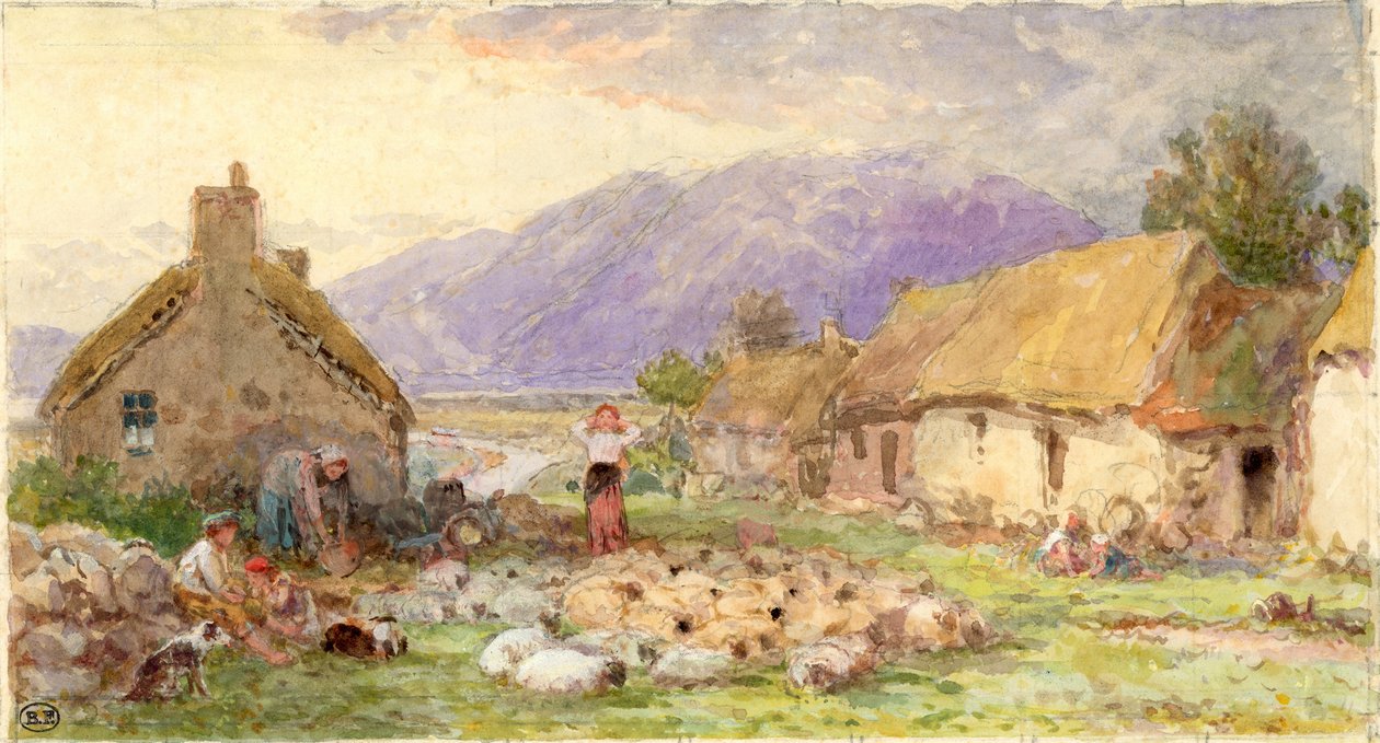 Bez názvu (tužka a akvarel na papíře) od Myles Birket Foster