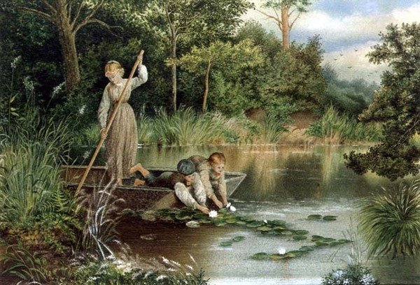 Sbírání lilií od Myles Birket (after) Foster