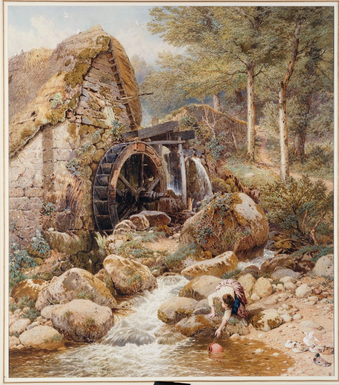 Starý vodní mlýn od Myles Birket Foster
