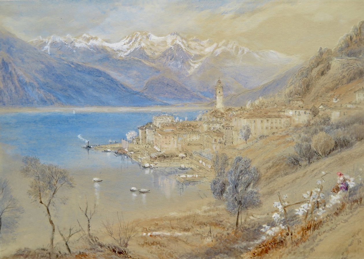 Bellagio na břehu jezera Como od Myles Birket Foster