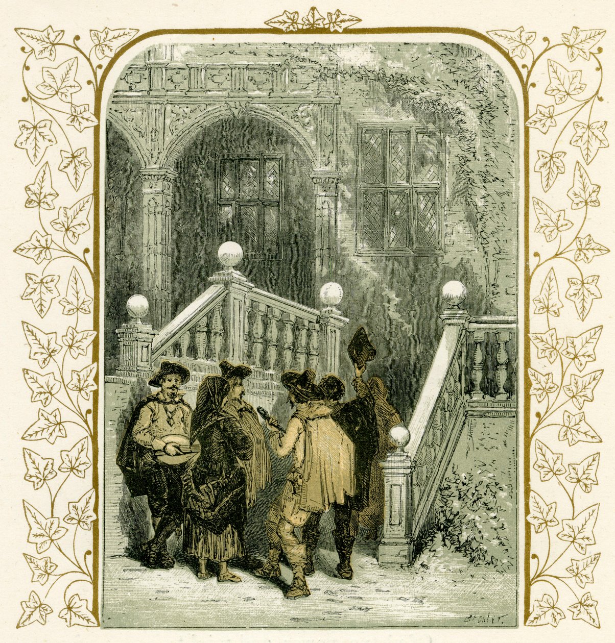 Vánoční koleda - ilustrace Birket Foster od Myles Birket Foster