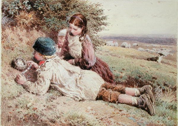 Sbírání ptačích vajec od Myles Birket Foster