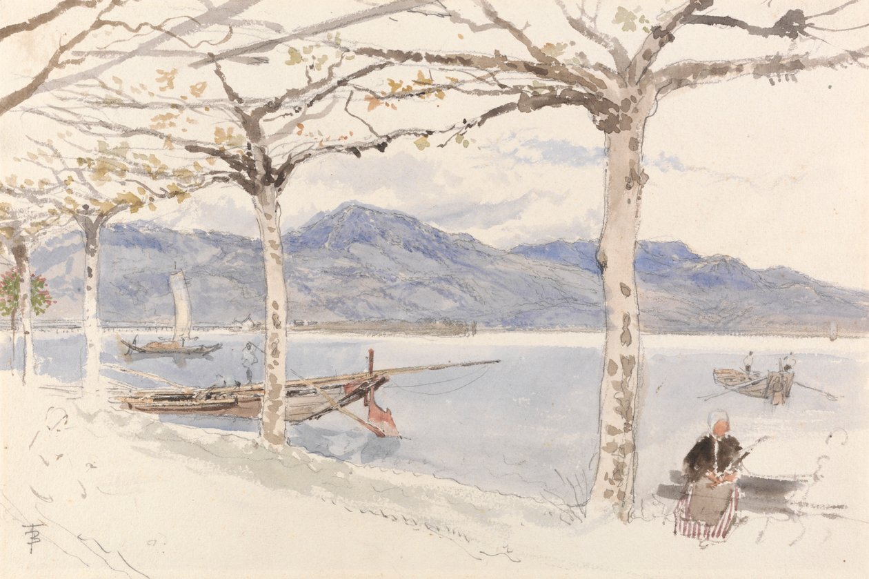 Major Lake, Itálie od Myles Birket Foster