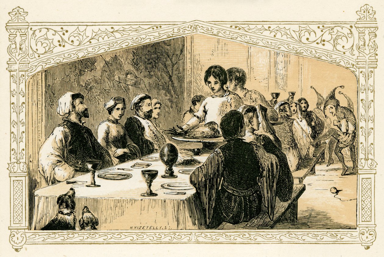 Středověký vánoční svátek od Myles Birket Foster