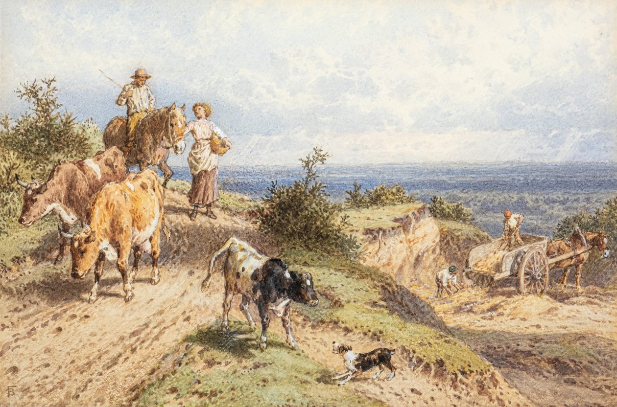 Návrat domů (akvarel) od Myles Birket Foster