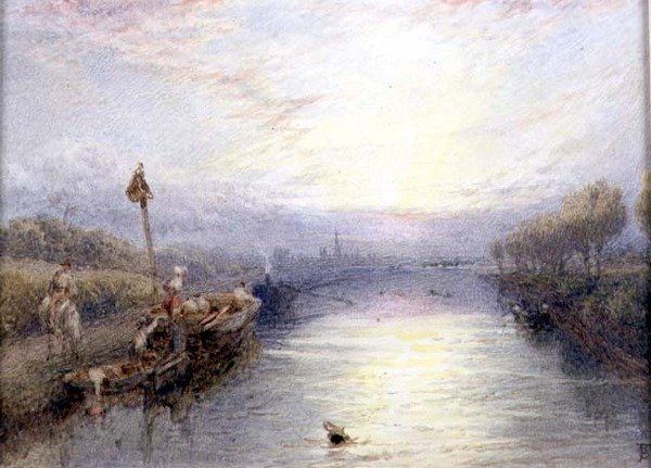 Říční krajina (akvarel) od Myles Birket Foster