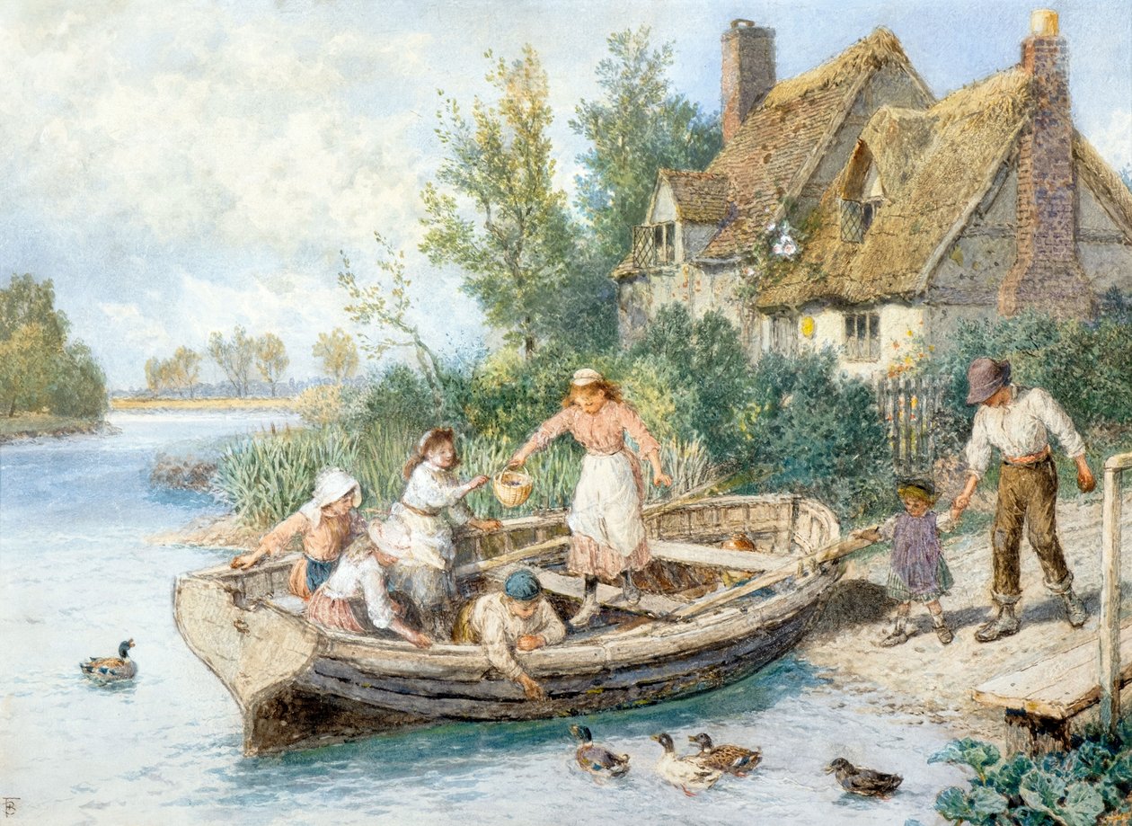 Přívoz (akvarel) od Myles Birket Foster