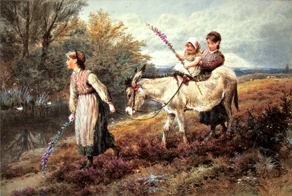 The Ride Home (akvarel s tělovou barvou na papíře) od Myles Birket Foster