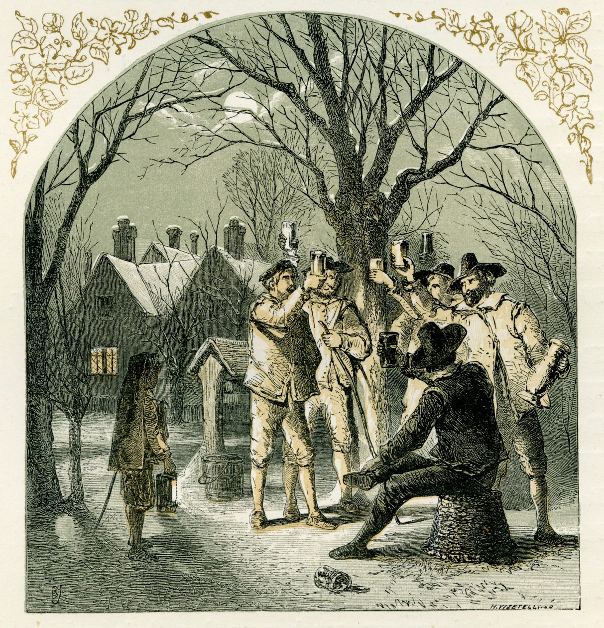 Wassailing ovocné stromy od Myles Birket Foster