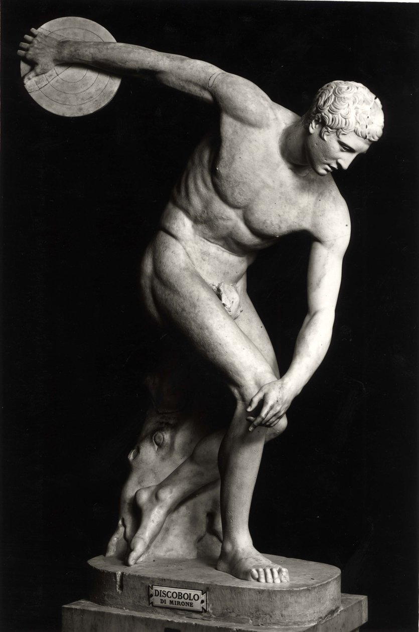 Discobolus, kopie bronzového originálu od Myron