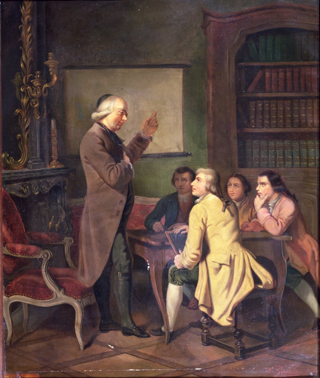 Lekce s abbé Charlesem Michelem de lEpee (1712-89) podle obrazu F. Peysona od N. Ginouvier