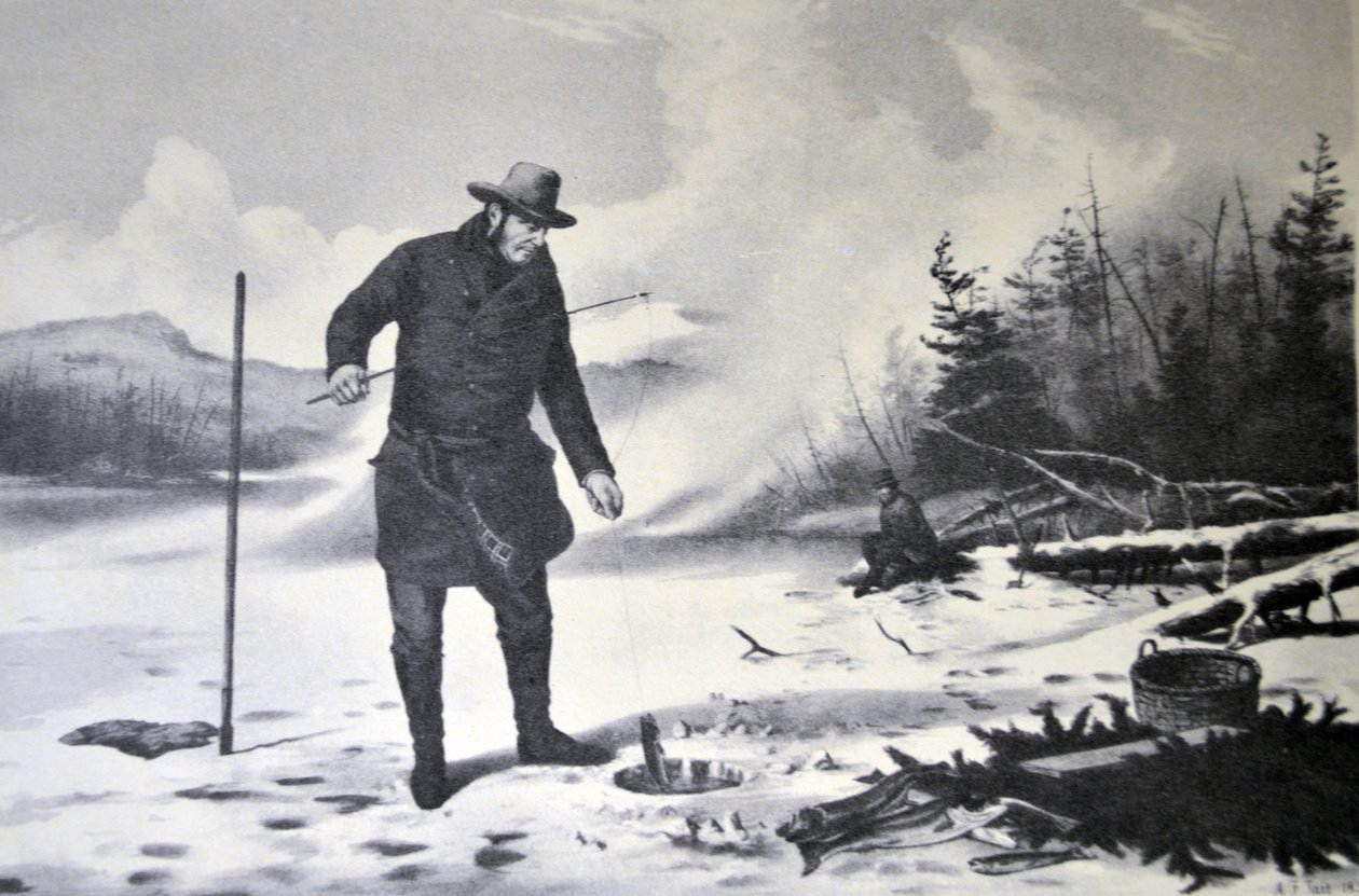 Currier & Ives ilustrace 19. století. Americké zimní sporty od N. and Ives, J.M. Currier