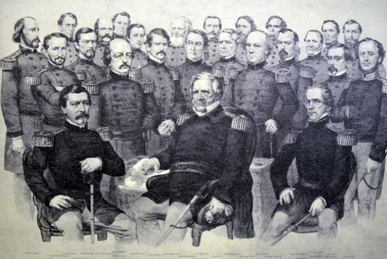 Currier & Ives ilustrace 19. století. Mistři Unie. od N. and Ives, J.M. Currier