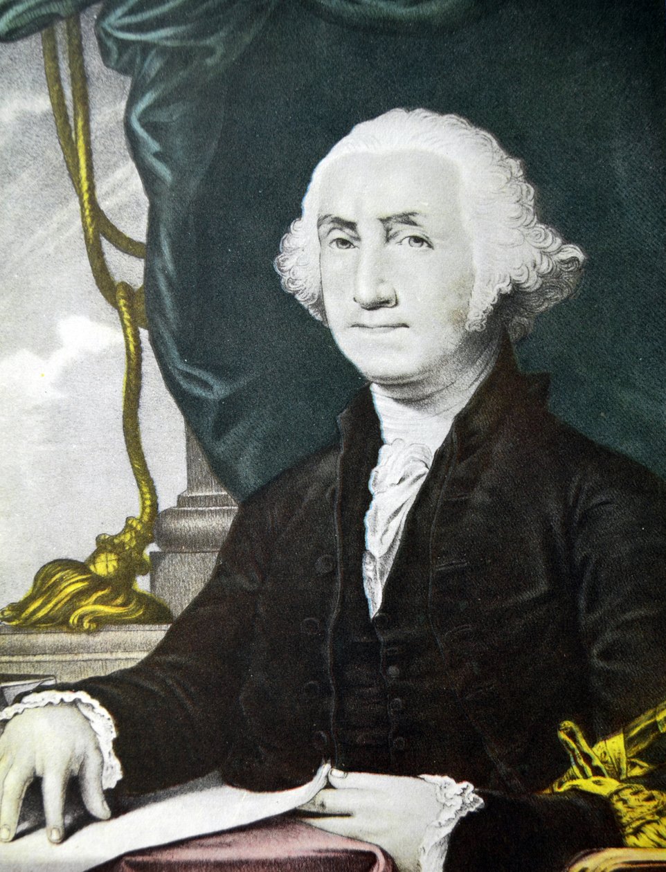 Currier & Ives ilustrace 19. století. George Washington první prezident Spojených států amerických od N. and Ives, J.M. Currier