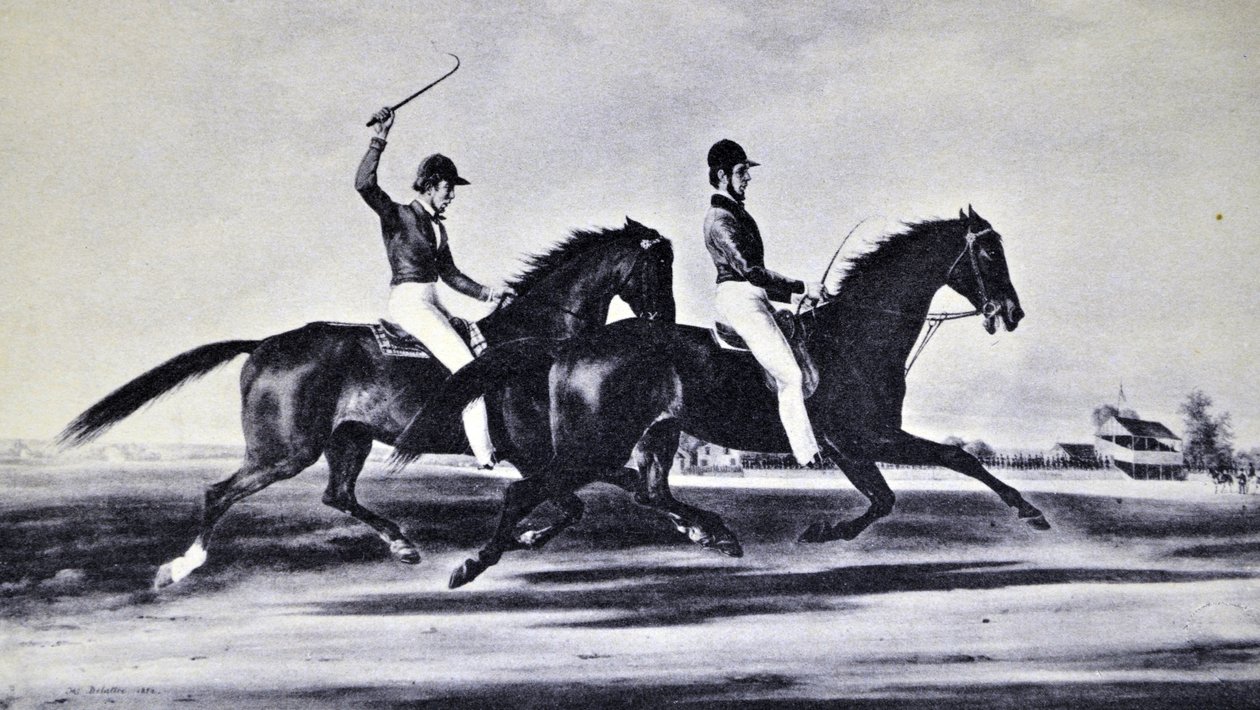 Currier & Ives ilustrace 19. století. Mac a Zachary Taylor (olejomalba od H. Delattra, ze které byl tisk vyroben) od N. and Ives, J.M. Currier