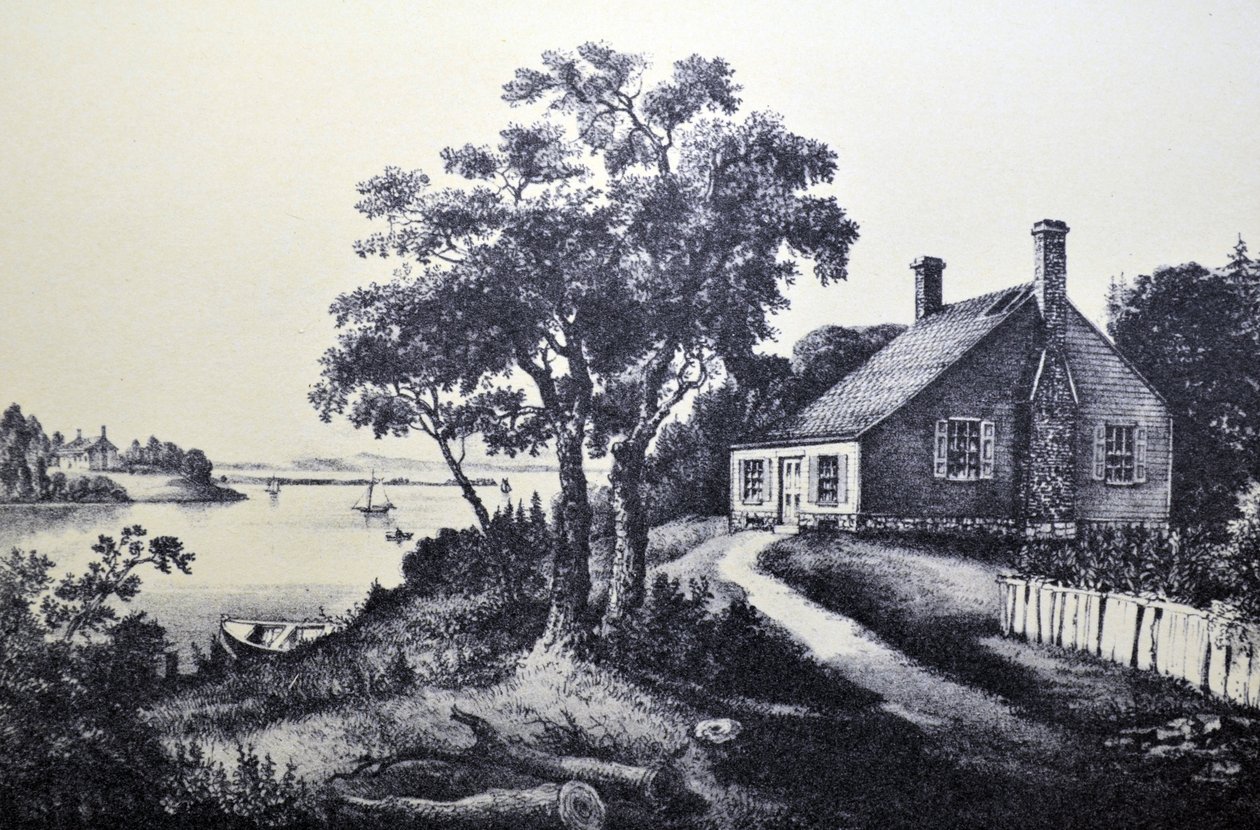 Currier & Ives ilustrace 19. století. Místo narození Washington od N. and Ives, J.M. Currier