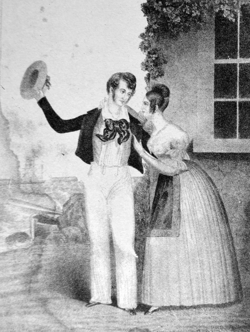 Currier & Ives ilustrace 19. století. Sailors Adieu od N. and Ives, J.M. Currier
