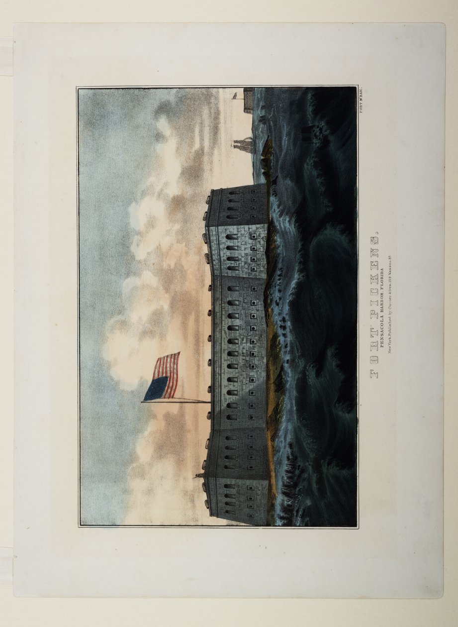 Pevnost Pickens, asi 1862 od N. and Ives, J.M. Currier