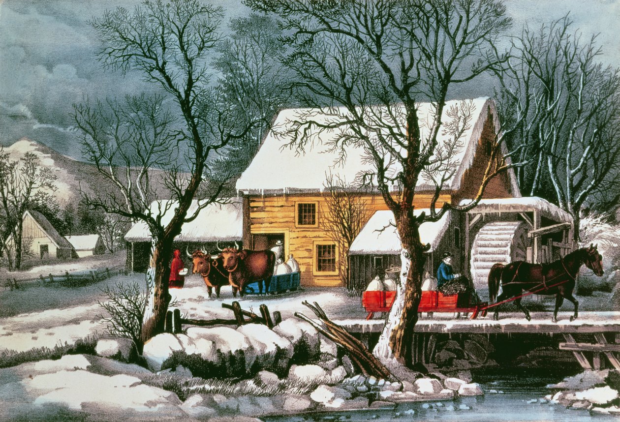 Frozen Up, 1872 (tisk) od N. and Ives, J.M. Currier