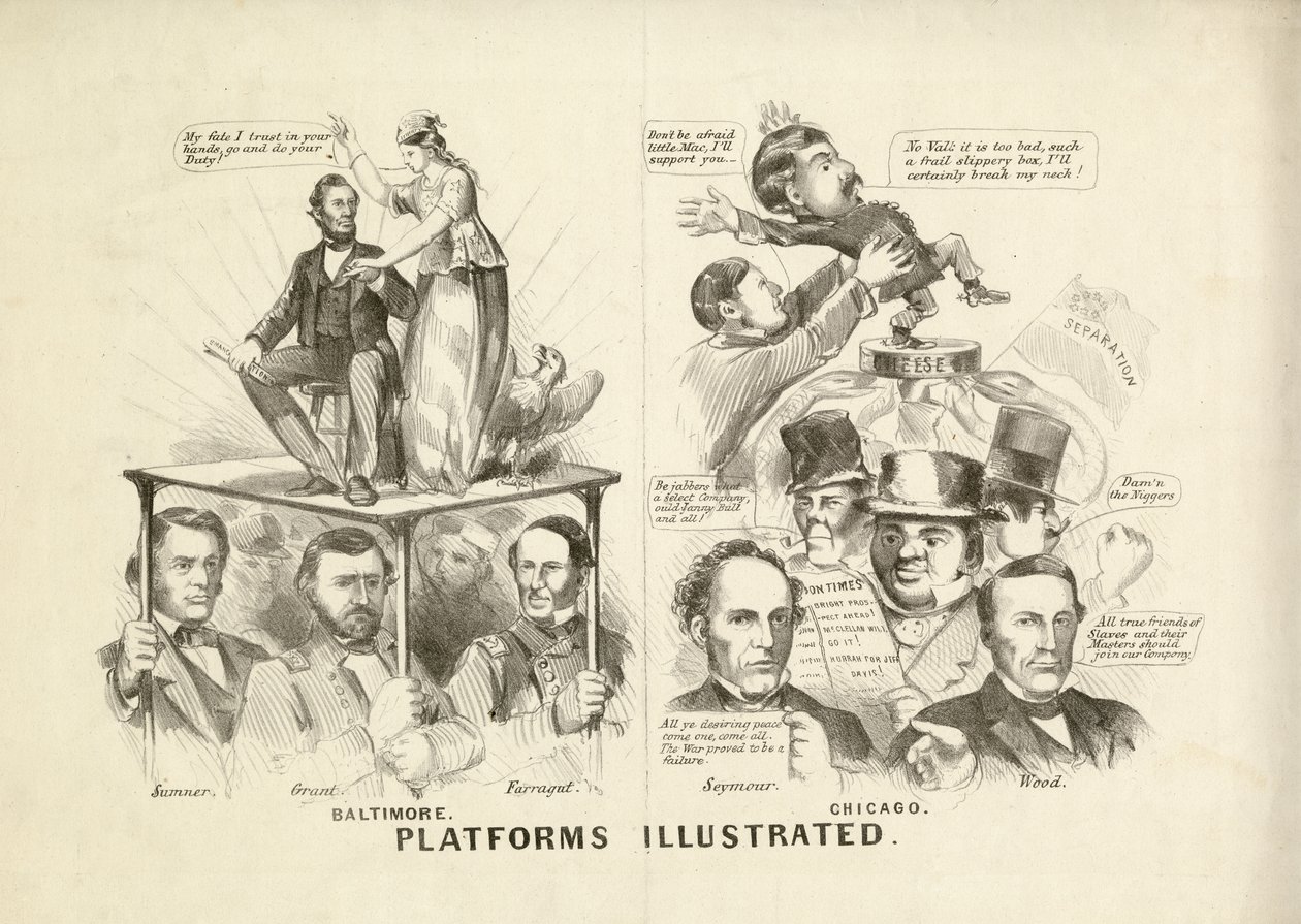 Platformy Illustrated, 1864 od N. and Ives, J.M. Currier
