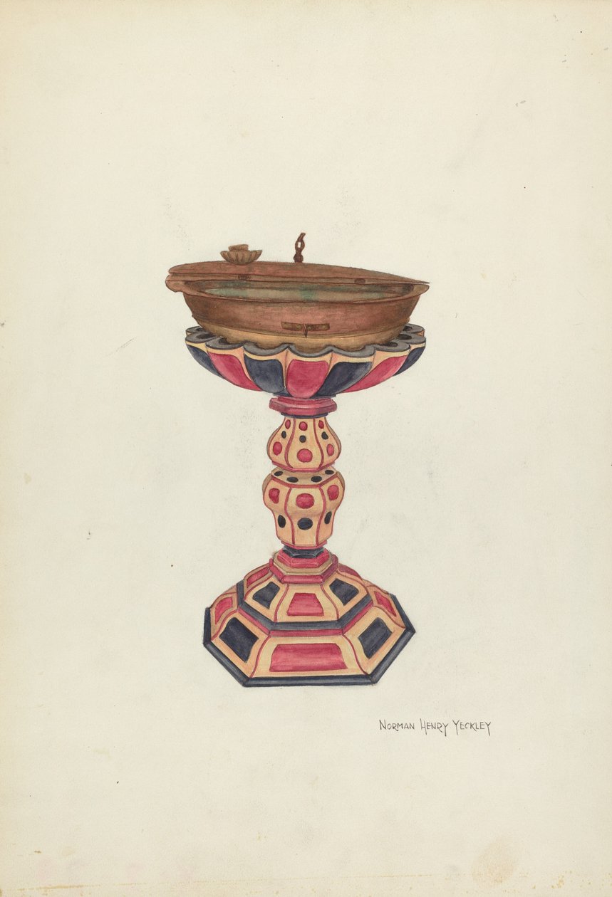 Křtitelnice a stojan od N.H. Yeckley