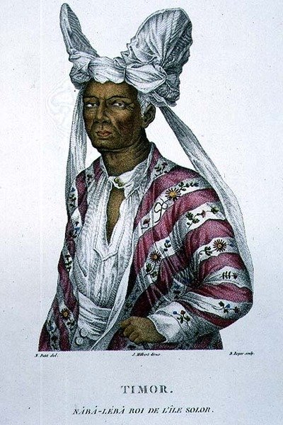 Naba-Leba, královna ostrova Solor poblíž Timoru, deska 25 z "Objevitelské cesty do australských zemí", vyryl B. Roger, vyd. 1800-04 (rytina) od N. (after) Petit