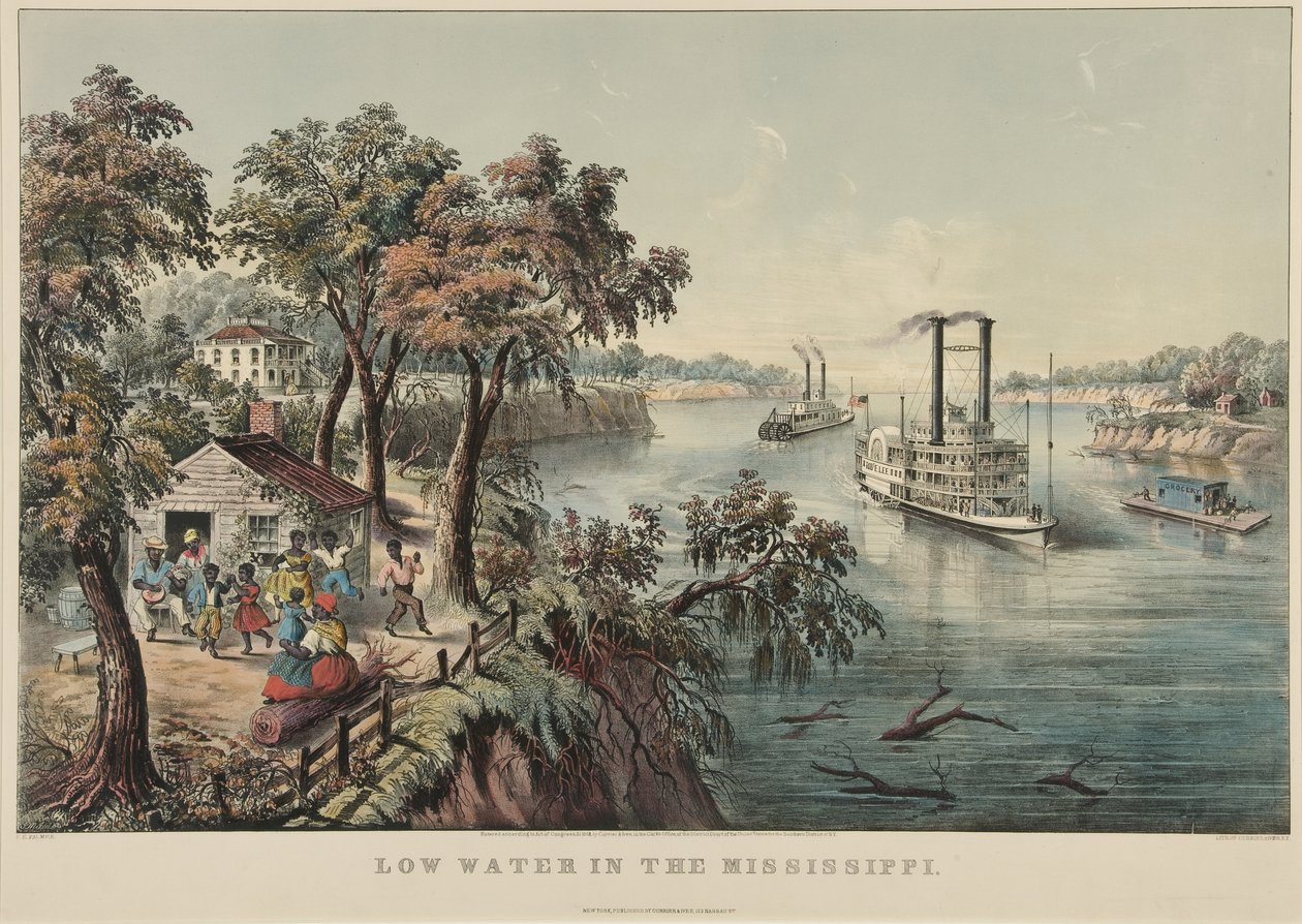 Nízká voda v Mississippi, 1868 od Nathaniel Currier