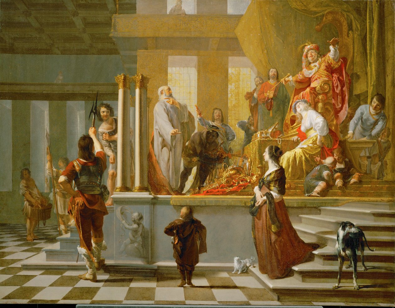 Kroisos ukazuje své poklady Solónovi od N. & Hondecoeter G. G. de (1604-53) Knuepfer