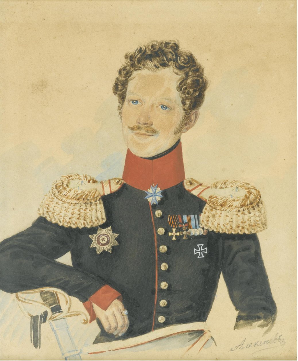 Portrét Jegora Fjodoroviče Meiendorfa 1794-1879 od N. M. Alexeyev