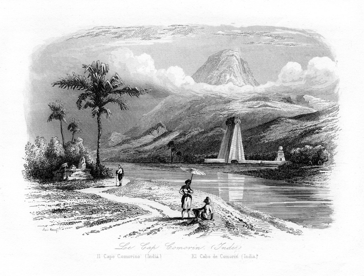 Cape Comorin, Indie, c1840 od N. Remond